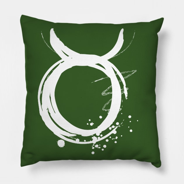 Taurus  Zodiac Sign Pillow by Blind Man Studio