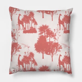 Red Safari Toile Pattern Pillow