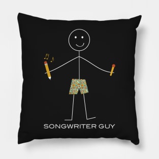 Funny Mens Songwriter Design Pillow