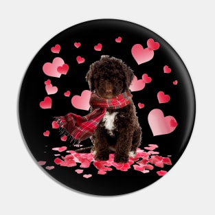 Spanish Water Dog Hearts Love Happy Valentine's Day Pin