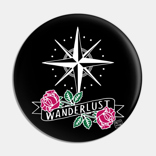 Wanderlust Compass Rose Pin by prettyinpunk