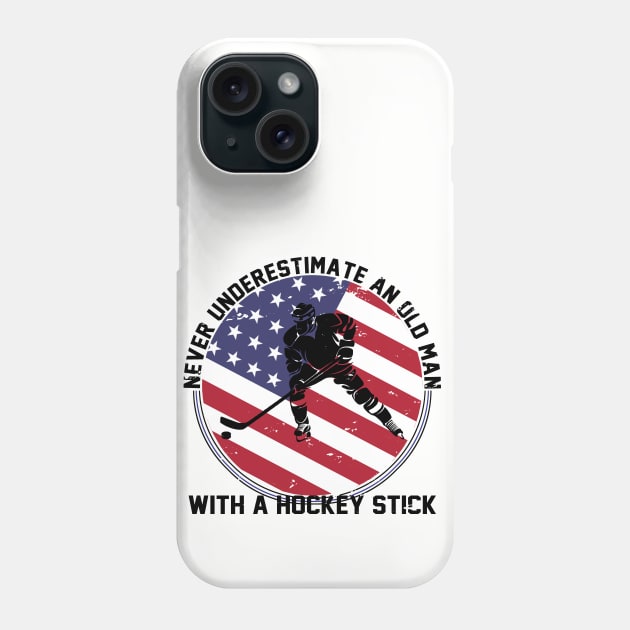 Old man with Hockey Stick Phone Case by MikesTeez