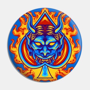 Firey Oni Mask Pin