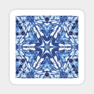 repeating creative pattern and design hexagonal kaleidoscopic style in shades of BLUE Magnet