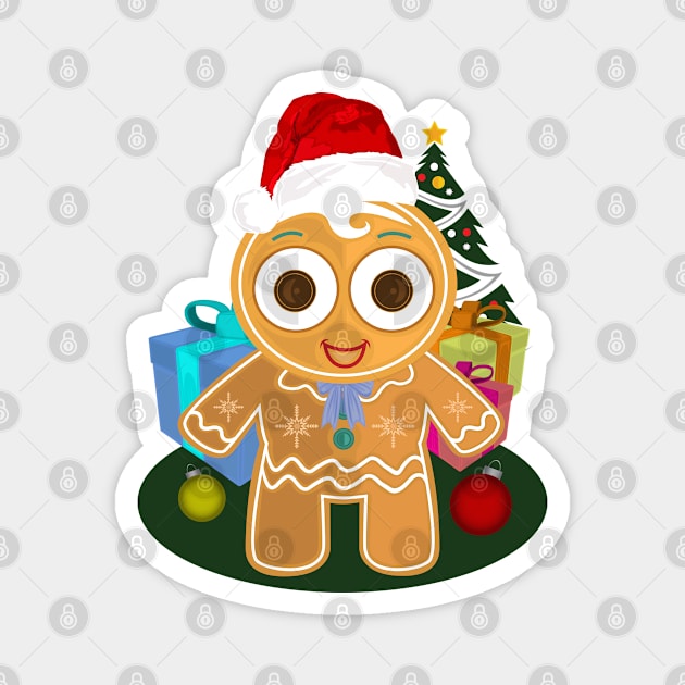 Christmas - Ginger Bread Man Magnet by adamzworld