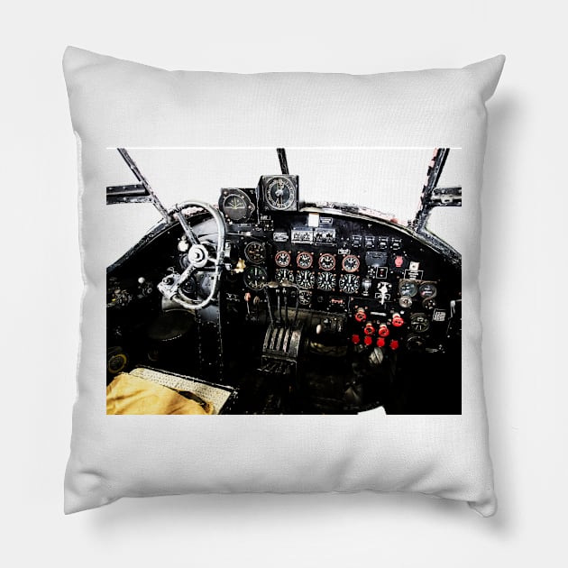 RAF World War 2 AVRO Lancaster cockpit Pillow by captureasecond