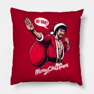 Kung Fu Santa Pillow