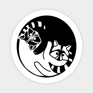 Racoon Yin Yang Symbol Animal Style, Love Raccoons Magnet