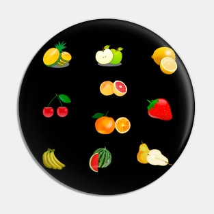 Mixed colourful Fruit - Graphic designs Pin