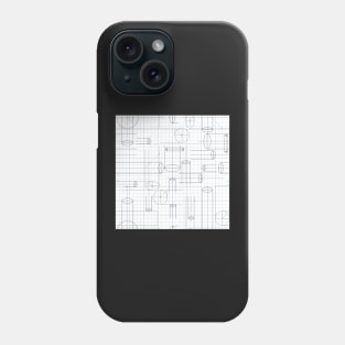 Technical Drawing Seamless Background Phone Case