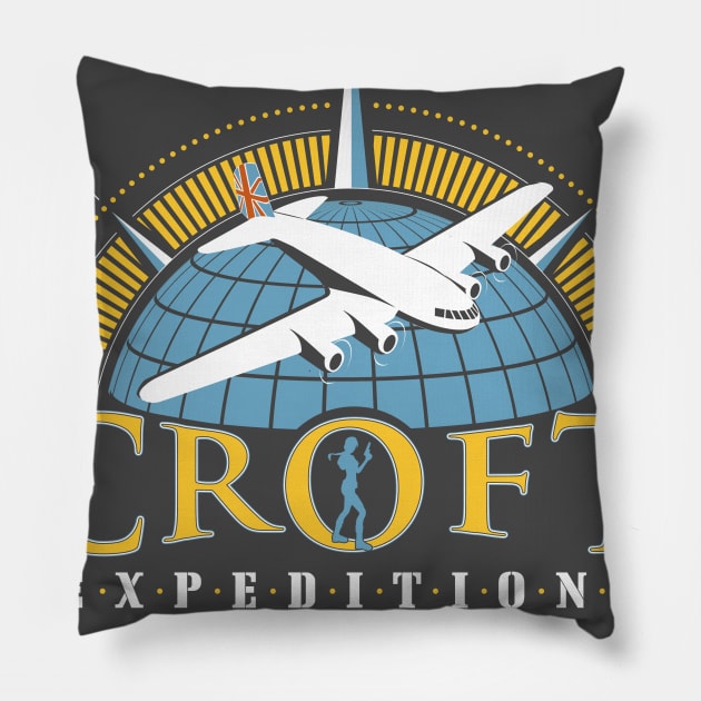 Croft Expeditions Pillow by stevethomasart