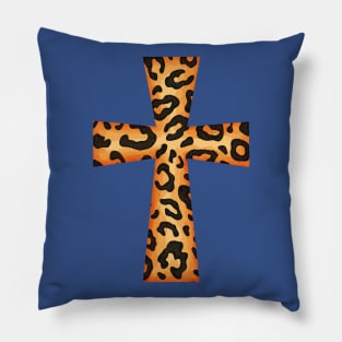 Easter Cross Leopard Pillow