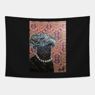 Black pearl pug Tapestry