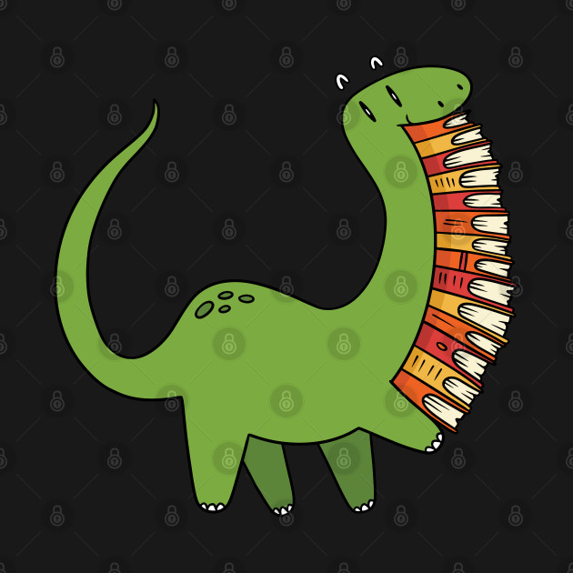 Disover Cute Dinosaur With Books - Book Lover - T-Shirt