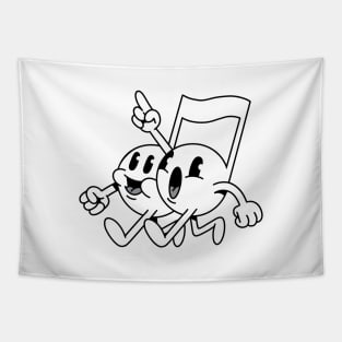 Cartoon Music Notes Tapestry