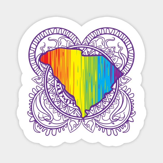 South Carolina Mandala Pride Magnet by Manfish Inc.