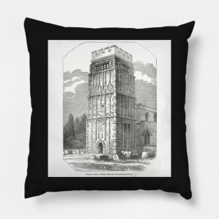 Tower of Earl's Barton Church, Northamptonshire, England Pillow