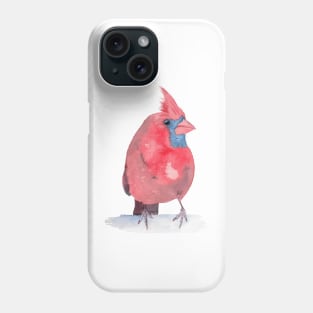 Northem cardinal red watercolor bird Phone Case