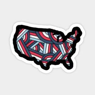 United Stated of America USA Map Art Magnet