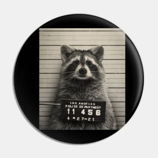 Raccoon Mugshot by © Buck Tee Originals Pin