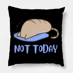 Lazy Cat Nope not Today funny sarcastic messages sayings and quotes Pillow