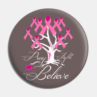 Breast Cancer Support - Breast Cancer Ribbon Tree Pin