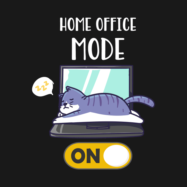 Home Office Mode On Lazy Cat On Laptop Fun by Foxxy Merch