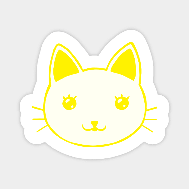 Kitty Yellow Magnet by asteltainn