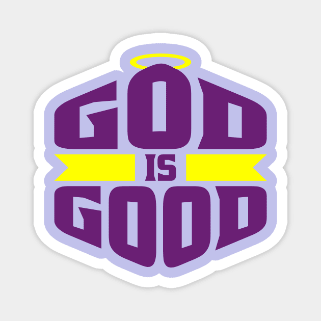 God is Good Purple and Yellow Halo Magnet by teevisionshop