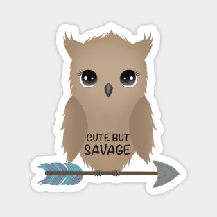 Kawaii Owl on Arrow - Cute but Savage Magnet