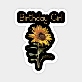 Sunflower birthday girl Magnet