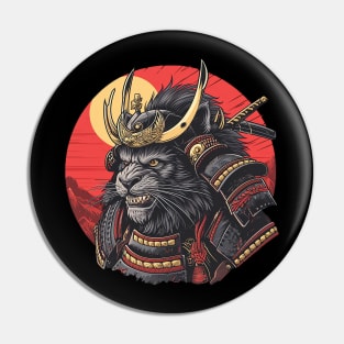 samurai black lion Pin