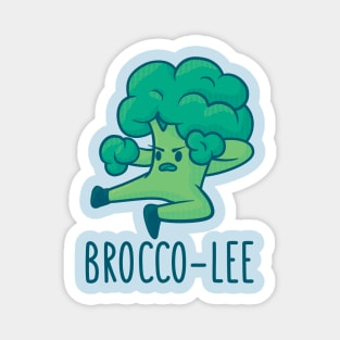 Funny Broccoli Veggie Brocco-Lee Karate Design Magnet