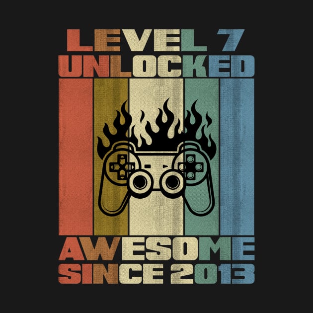 Level 7 Unlocked Birthday 7 Years Old Awesome Since 2013 by 5StarDesigns