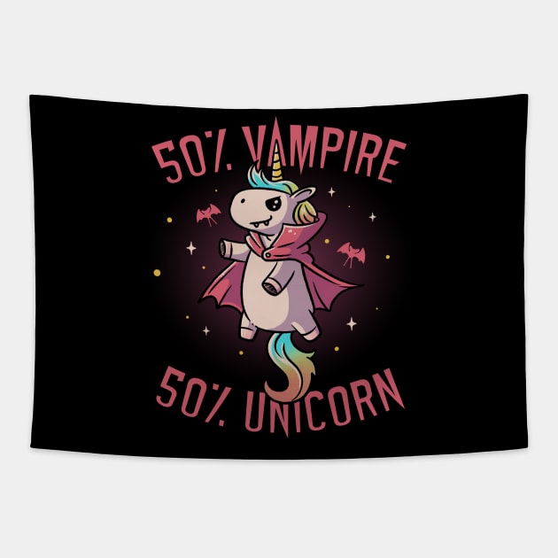 Vampire Unicorn Funny Cute Spooky Tapestry by eduely