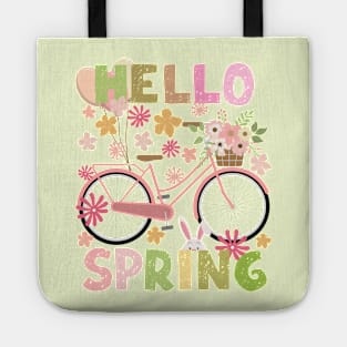 Hello Spring Pink Bicycle Tote