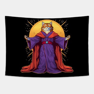 Retro Cat Pun Atheist Men Women Kids Graphic Funny Cat Tapestry