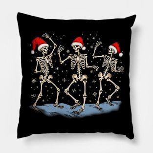 Skeletons Dancing Xmas Funny Christmas Skeletons Boys Kids Pillow