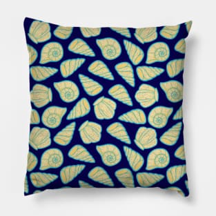 Beautiful Line Art Seashells Seamless Surface Pattern Design Pillow