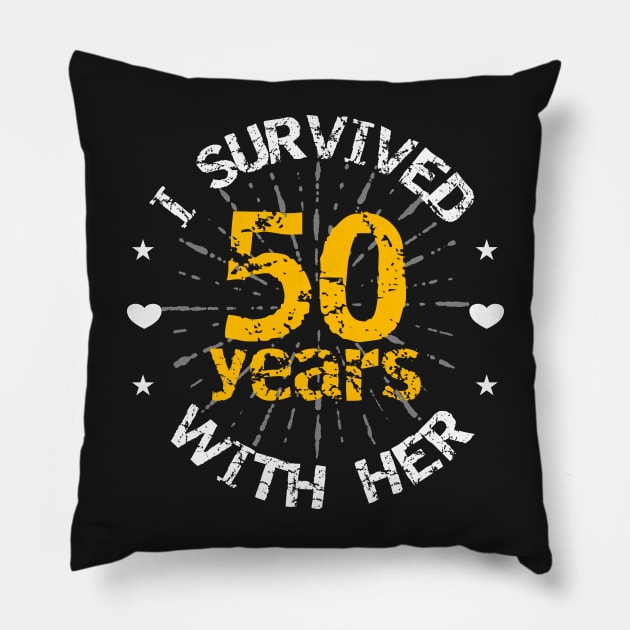 Funny 50th anniversary wedding gift for him Pillow by PlusAdore