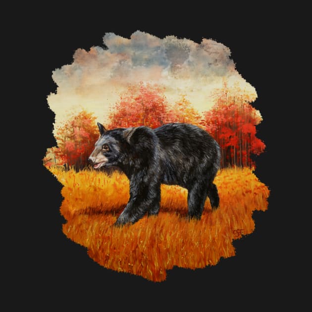 Black Bear in Autumn Woods by csforest