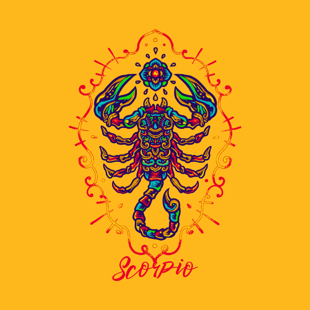 Scorpio Scorpion Artistic Astrology Zodiac Sign - Scorpio - T-Shirt ...