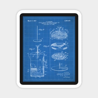 Coffee Filter Patent - Coffee Shop Art - Blueprint Magnet