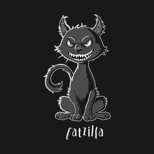 catzilla black and white T-Shirt