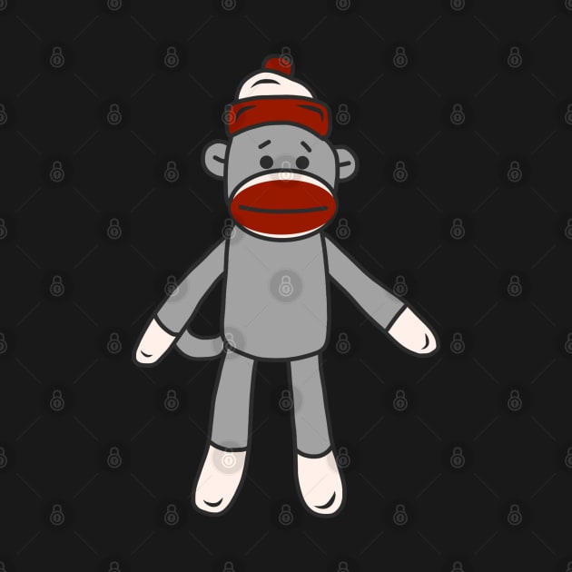 Sock Monkey With Red, Grey And White Stripes by faiiryliite