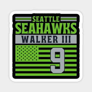 Seattle Seahawks Walker III 9 American Flag Football Magnet