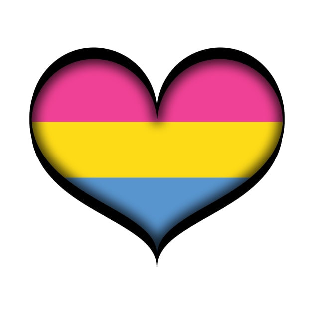 Large Vector Heart in Pansexual Pride Flag Colors by LiveLoudGraphics