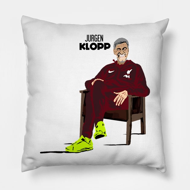 Jurgen Klopp liverpool Pillow by Asepart