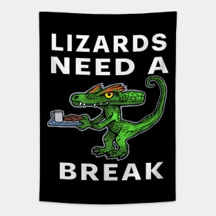 Fun lizard with milk and cookies Tapestry