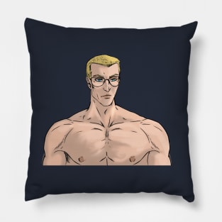 Big buff guy with glasses Pillow